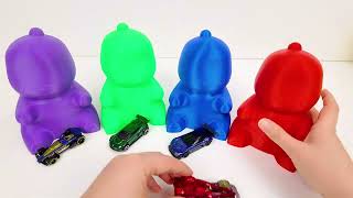 🎉 3D Printed Dinosaur Surprise Toys + Color Cars! DIY Fun for Kids 🚗🦖
