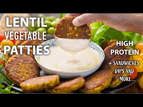 LENTIL VEGETABLE PATTIES Recipe | Easy Vegetarian and Vegan Meals | Lentil Recipes