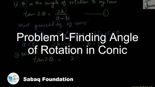 Problem1-Finding Angle of Rotation in Conic