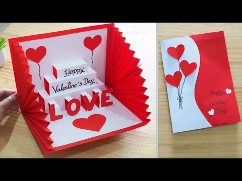 Valentine's day card making handmade 2023 / DIY Valentine's Day pop up greeting card |สอนทำการ์ดป๊อป