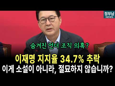 이재명 지지율 34.7% 추락, 그 뒤에 숨겨진 실체는?