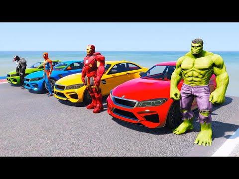 GTA V SUPER MEGA RAMPA CHALLENGE! HULK, IRON MAN, SPIDER MAN & VENOM! #gta5