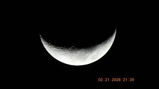 Waxing Crescent Moon. Smiling Moon 2-21-26
