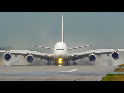 AIRBUS A380 GO AROUND, Landing, Departure - A380 MEGA MIX (4K)