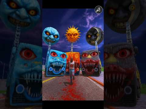 💨Ice Train vs Moon Train😱Hide & Kill Challenge in Indian Bikes Driving 3D #shorts#gta #gaming #magic