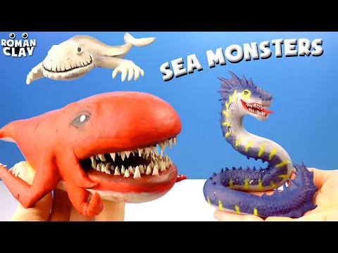 Making Julia, Drownviper, Ningen 🌊 Sea Monsters with Clay