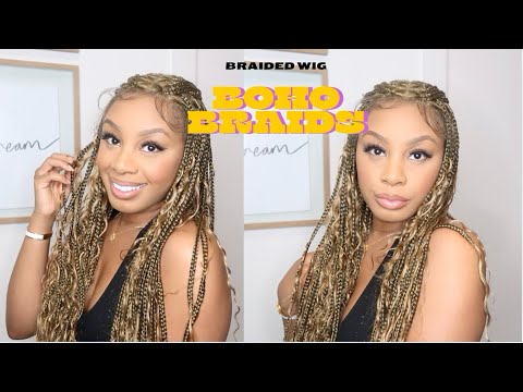 BEST AMAZON Boho Box Braided Wig w/ Human Hair Boho Curls (102 strands) ft. JALIZA