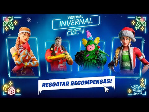 RESGATE AGORA! *SKINS GRÁTIS no PRESENTE DE NATAL* do FORTNITE! RESGATAR RECOMPENSAS do NATAL 2024!