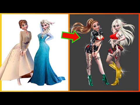 Elsa Anna Frozen Transformation Sexy Girl ❄️☃️ Disney Princesses Glow Up👸🌟