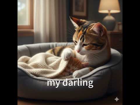 A loving mother cat is raising a kitten at the same time.🐾💖1