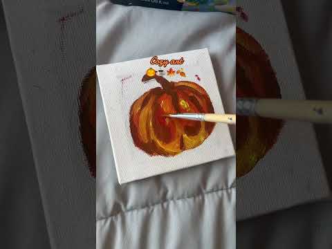Cozy fall art #art #artprocess #painting #fall #autumn #pumpkin #charliebrown
