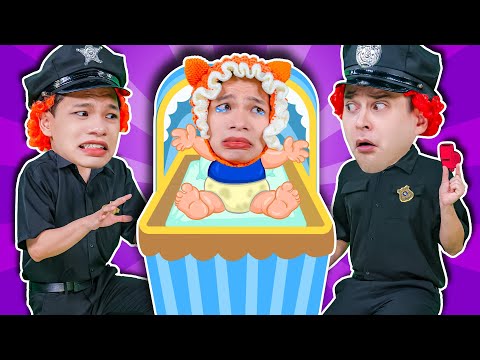 Two Police Take Car of a Baby | Baby Don't Cry Song |  Wolfoo Song - Nursery Rhymes