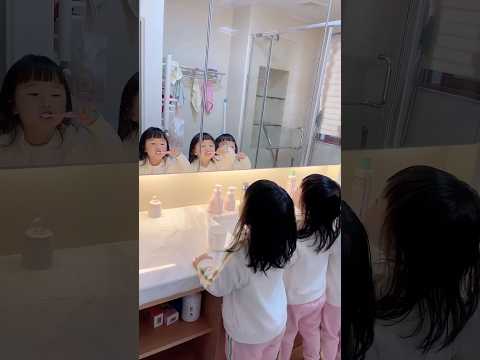 👧👧👧爸爸不在家，三胞胎也能很好的完成起床流水线 #家有萌娃 #三胞胎vlog #爸爸帶娃記 #lovelybaby #lovelygirl