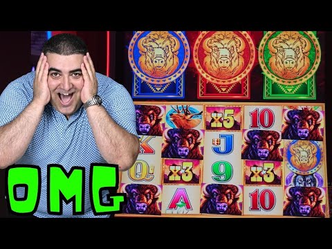 LARGEST JACKPOT On New BUFFALO TRIO Slot Machine- Casino Huge Win 