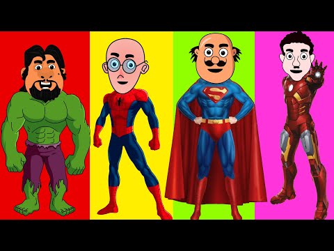 MOTU PATLU Wrong Heads with Spiderman in Hindi Superman Hulk Iron Man | Motu Patlu Cartoon in Hindi