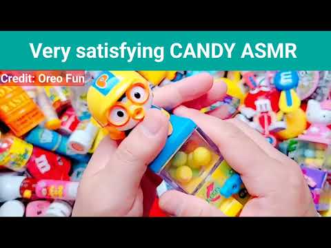 Some interesting and tasty candies with fant flyer and ASMR