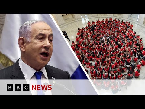 Israel's Benjamin Netanyahu faces 'day of rage' in Washington, protesters say | BBC News