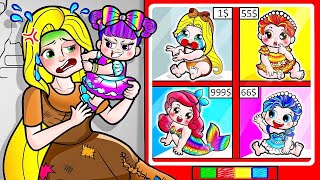 [🐾paper diy🐾] Rich vs Poor vs Giga Rich Rapunzel Mother and Magic Eggs - Rapunzel Family