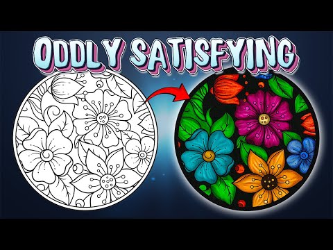 Oddly Satisfying Coloring Page Video - Beautiful Flower Coloring Page