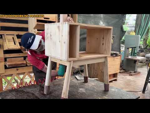 Giraffe Inspired Woodworking Project // Giraffe-Shaped Wooden Bedside Table and Coat Rack