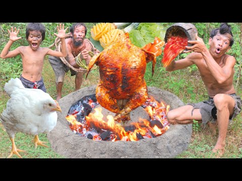 Make Stove For Cooking Chicken Cook In Jungle