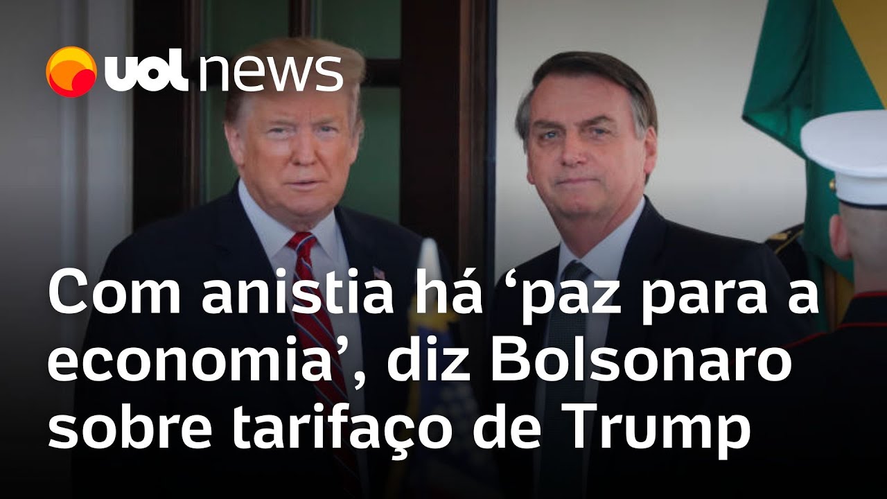 Bolsonaro diz que não se alegra com tarifa de Trump, mas defende anistia: ‘haverá paz’