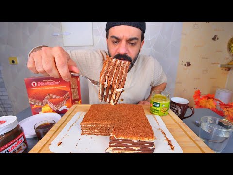 مارلينكا كيكة العسل والجوز الارمينية Marlenka Honey Cake Mukbang Eating Show