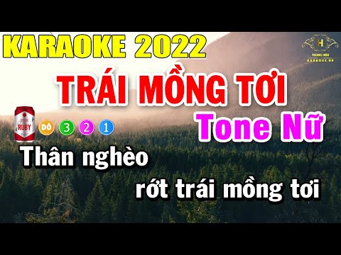 Trái Mồng Tơi Karaoke Tone Nữ Nhạc Sống | Trọng Hiếu