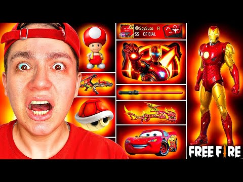 SOLO PUEDO USAR COSAS ROJAS EN FREE FIRE😱❤️!!