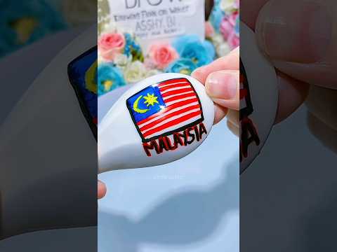 Gambar Bendera Malaysia Diatas air #asshy #shorts #malaysia #satisfying #art