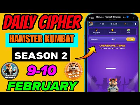 Hamster Kombat Dev Game Daily Cipher 9 February|Hamster Kombat Daily Cipher Code|Hamster Daily Combo