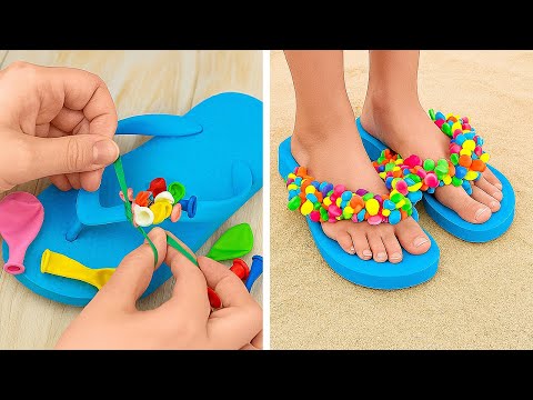 🌞 カラフルなサンダルが好きですか？💖✨ あなたが必要な夏のトリックと足のハック！