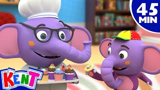 [4K] ☕Tea Party Song - Pretend Play | 45 Min Kids Songs and Nursery Rhymes | Kent The Elephant