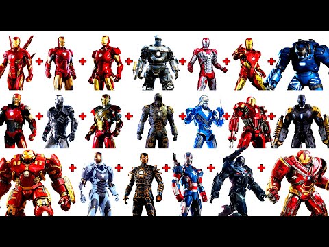 Combining 20 iron man suits into one! Character fusion!