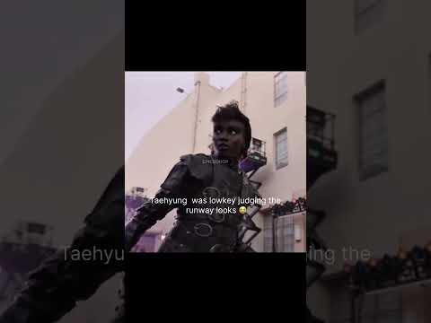 Taehyung was lowkey judging the runway looks😭 #taehyung