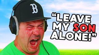 YouTube thumbnail for rackpog's video titled 'Trolling R*CIST Father & Son Rust Streamer Duo (RAGE)'