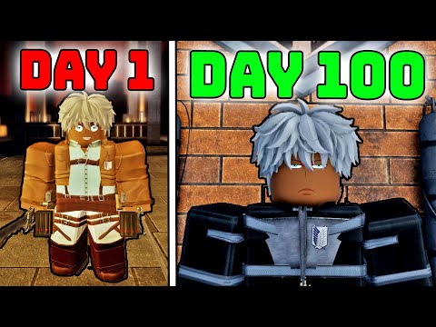 I Survived 100 Days in ATTACK ON TITAN Roblox