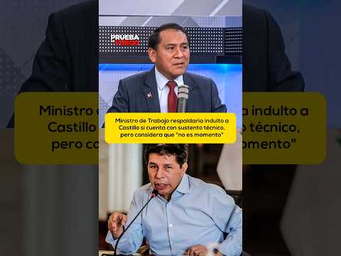 Ministro de Trabajo respaldaría indulto a Pedro Castillo si cuenta con sustento técnico