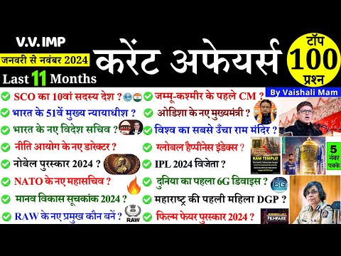 Current Affairs 2024 Marathon | Last 11 Months Current Affairs 2024 | Important Current Affairs 2024