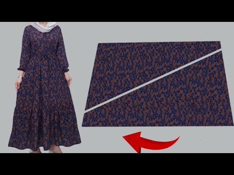 🔥The easiest way to sew a stylish dress💃Sew  a Beautiful Dress in 10 minutes from 1.5 fabric