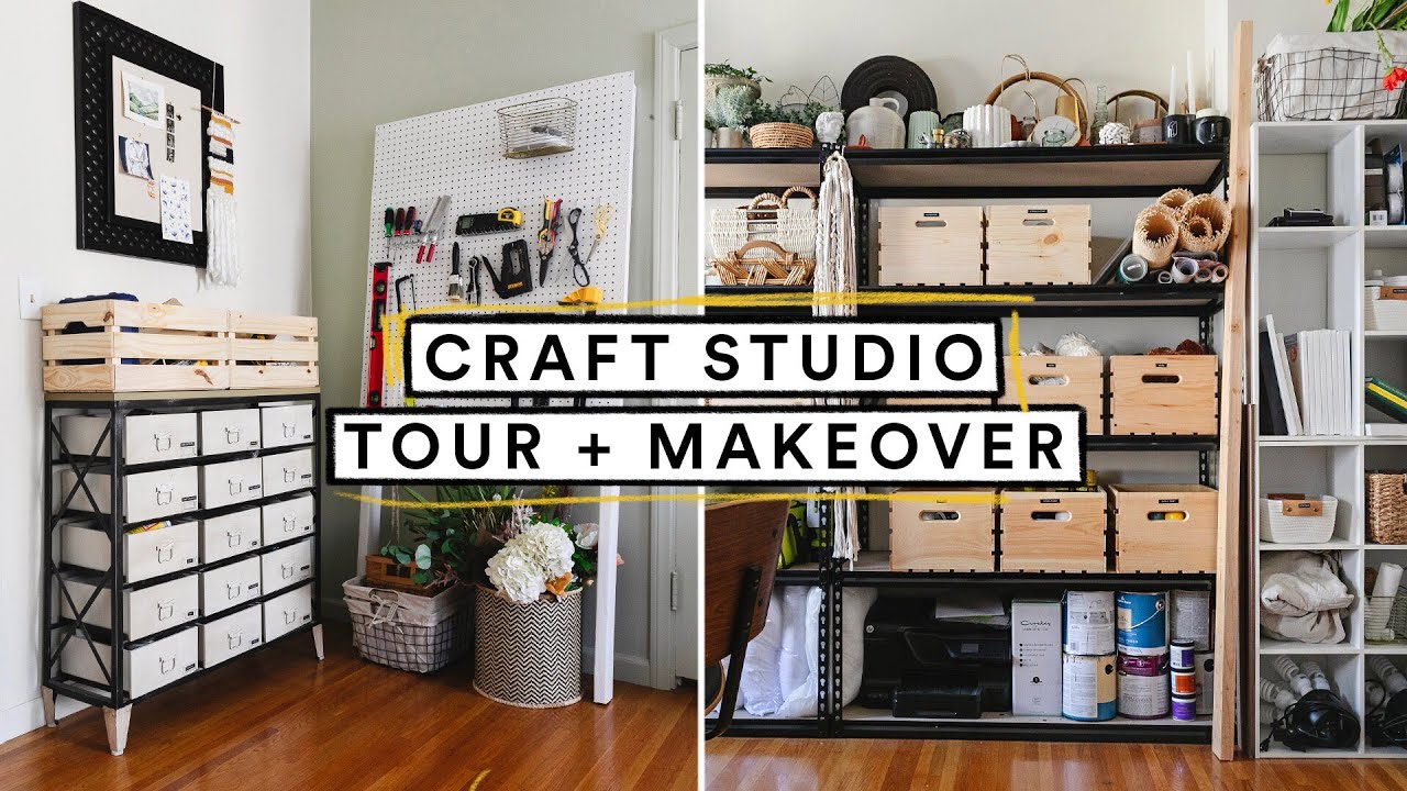 Lone fox craft studio tour + makeover diy organization + storage ideas! Lone Fox