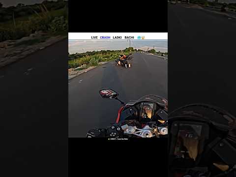 Live Crash Ladki Bachi 🤯🥶 #shorts #motovlog #bike #rider #ktm #bikerider
