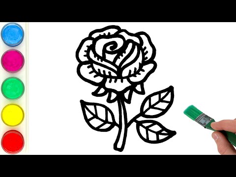 Beautiful Rose Flower Picture Drawing, Painting, Coloring for Kids and Toddlers