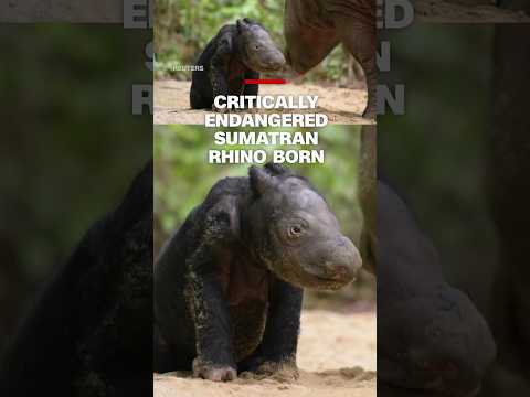 Critically endangered Sumatran rhino born