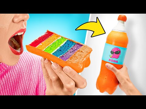 Tellement savoureux ! Comment faire un gâteau en bouteille de soda arc-en-ciel 🌈🍰