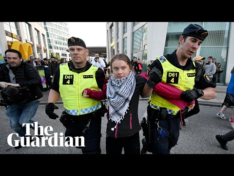 Eurovision: Greta Thunberg joins thousands in pro-Palestine protest before final