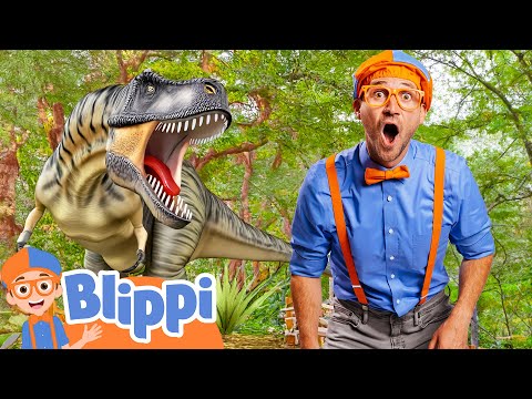 Blippi and the Big Dinosaur. | Blippi's Dinosaur Hunt at the Museum! | Learn Dinosaur Facts