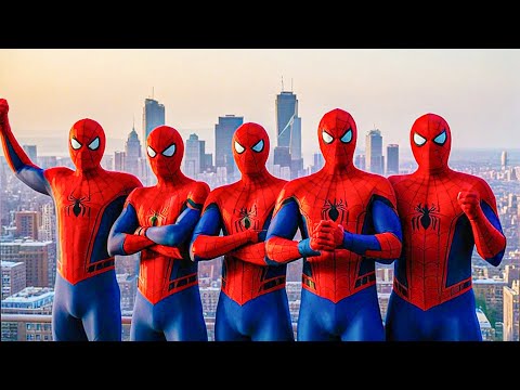 What If 5 RED SPIDER-MAN in 1 HOUSE ??? || Hey All SuperHero , Go To Battle Nerf Gun Game !!