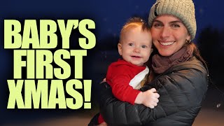 FIrst Time Decorating Our New Home For Christmas & Baby's First Snowfall Reaction!