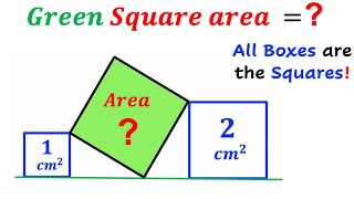 Can you find the Green shaded Square area? | (Triangles) | #math #maths | #geometry